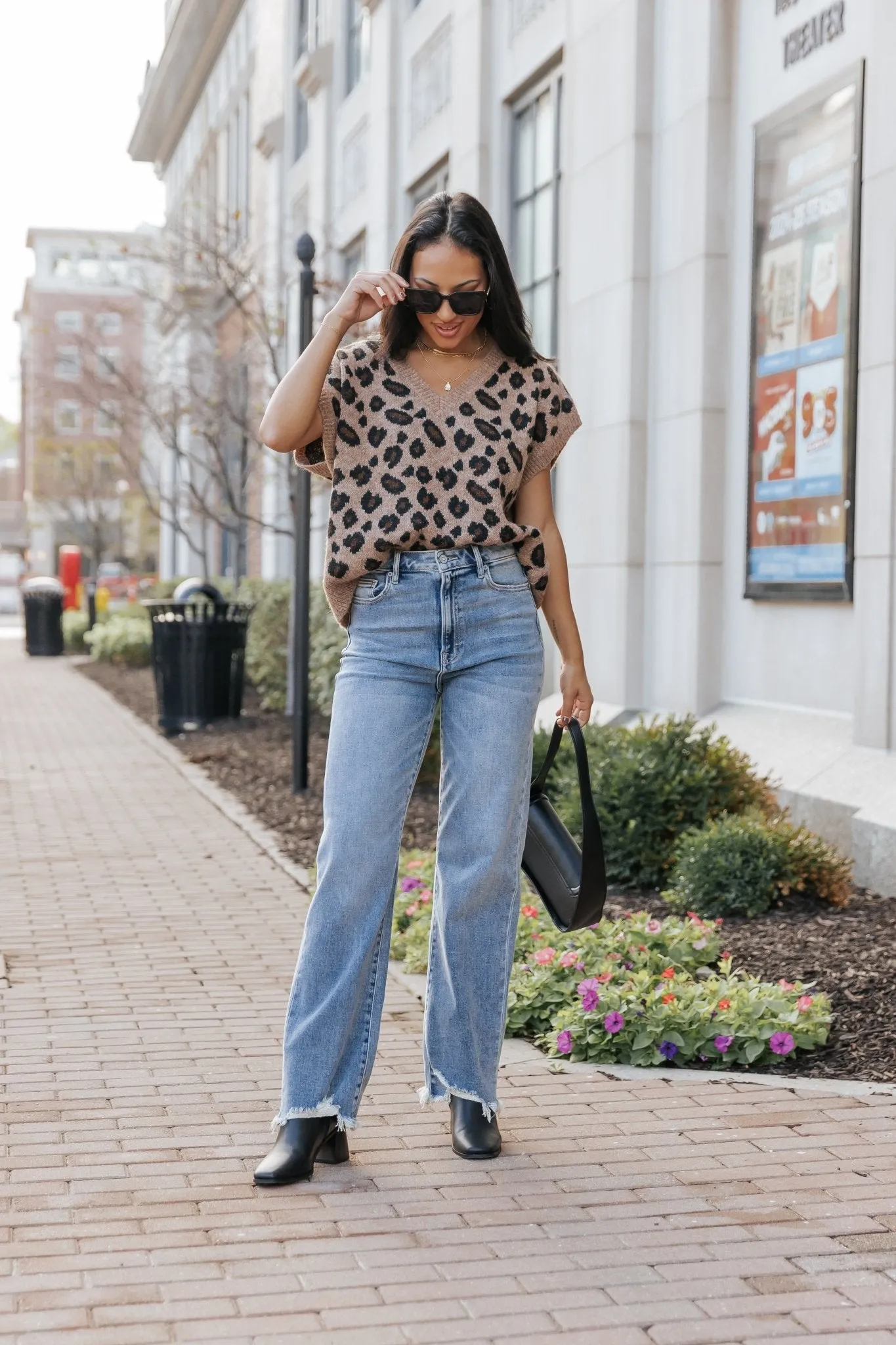 Brown Leopard Print Sweater Vest - FINAL SALE