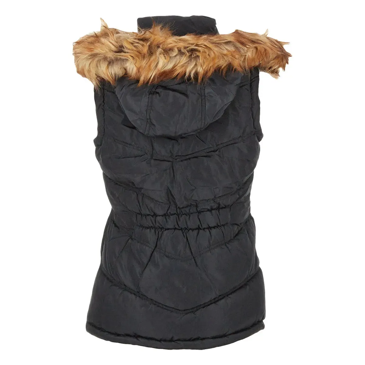 Canada Weather Gear Women's Puffer Vest with Faux Fur Trim Hood