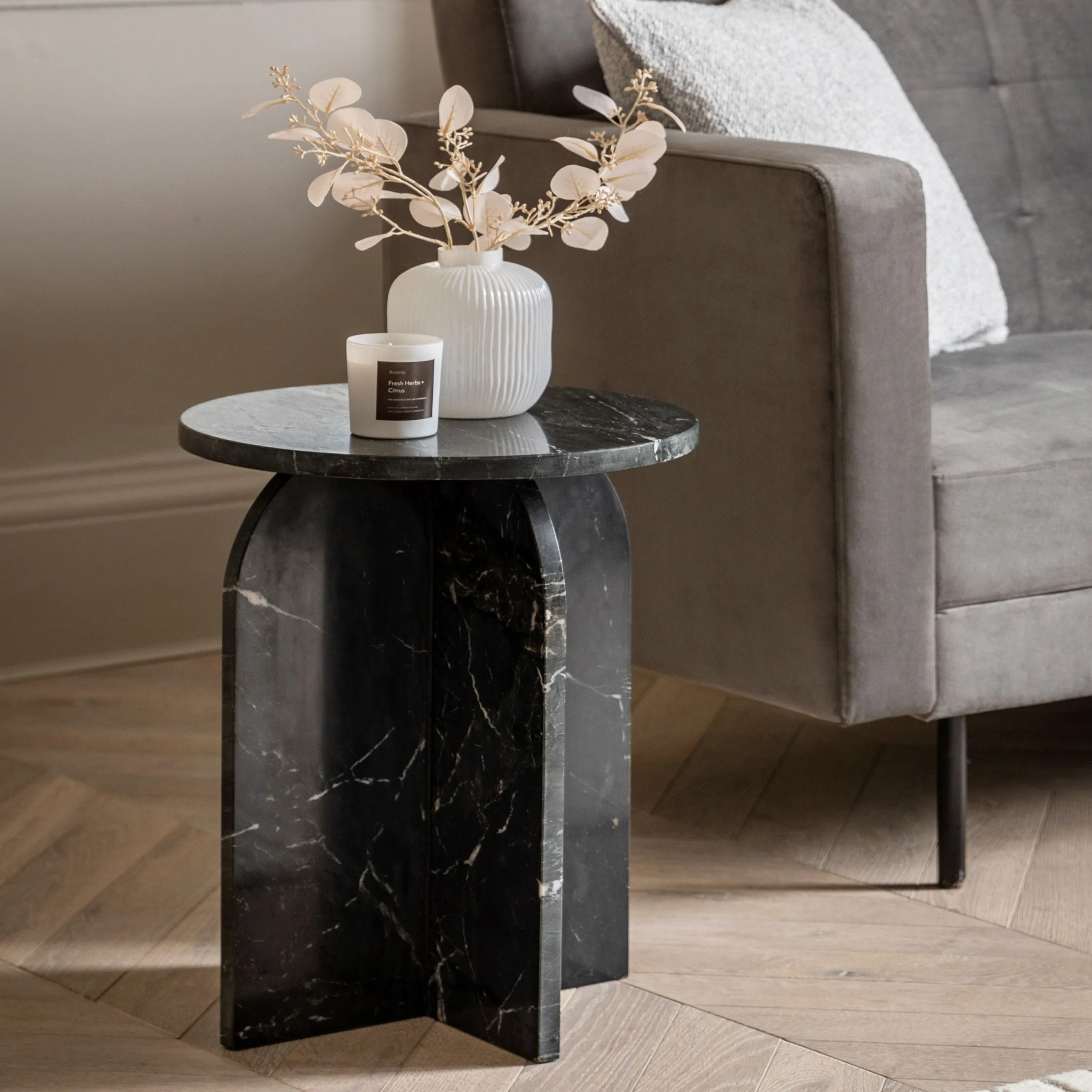 Corbin Side Table – Black Marble