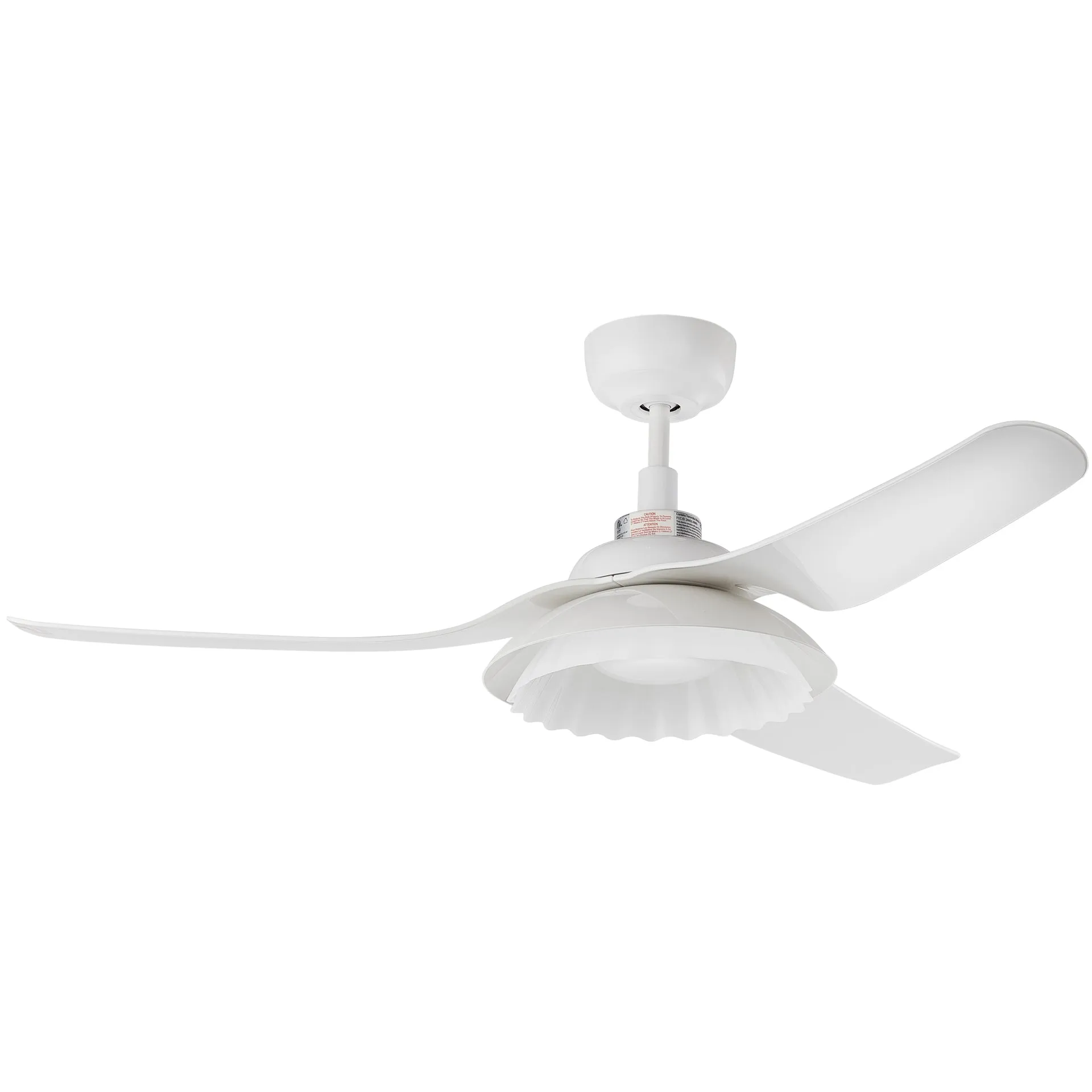 DAFFODIL 52 inch 3-Blade Smart Ceiling Fan with LED Light Kit and Remote - White/White