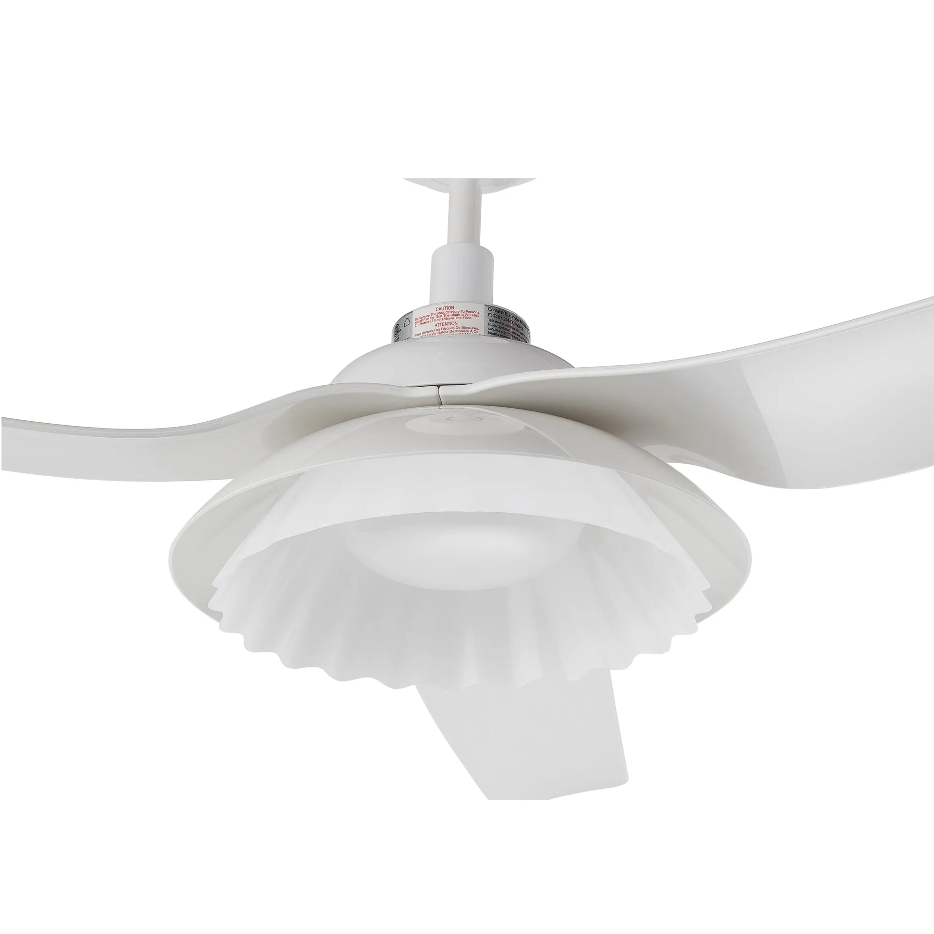 DAFFODIL 52 inch 3-Blade Smart Ceiling Fan with LED Light Kit and Remote - White/White