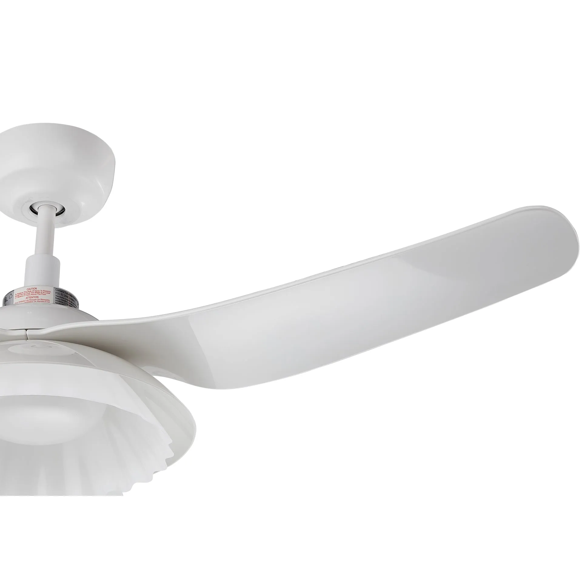 DAFFODIL 52 inch 3-Blade Smart Ceiling Fan with LED Light Kit and Remote - White/White