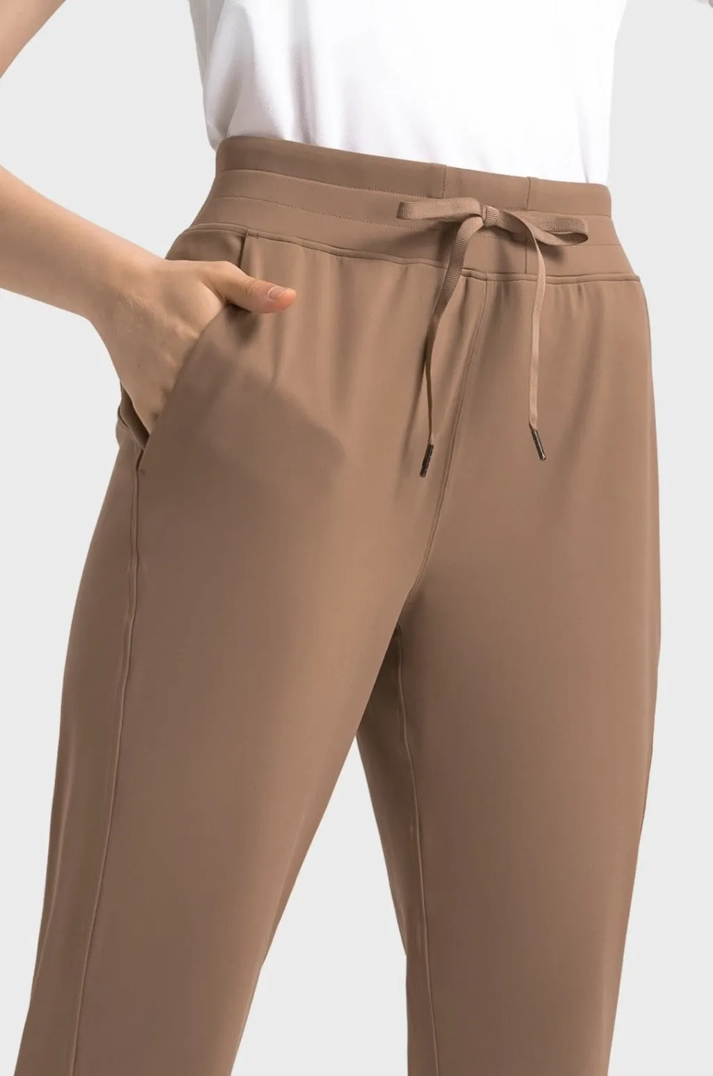 Drawstring Wide-Leg Sports Pants