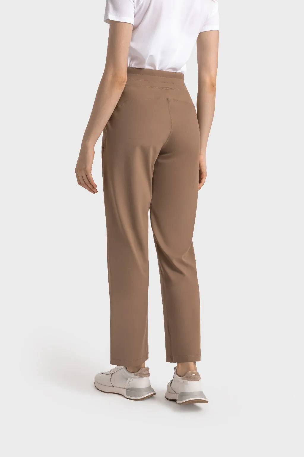 Drawstring Wide-Leg Sports Pants