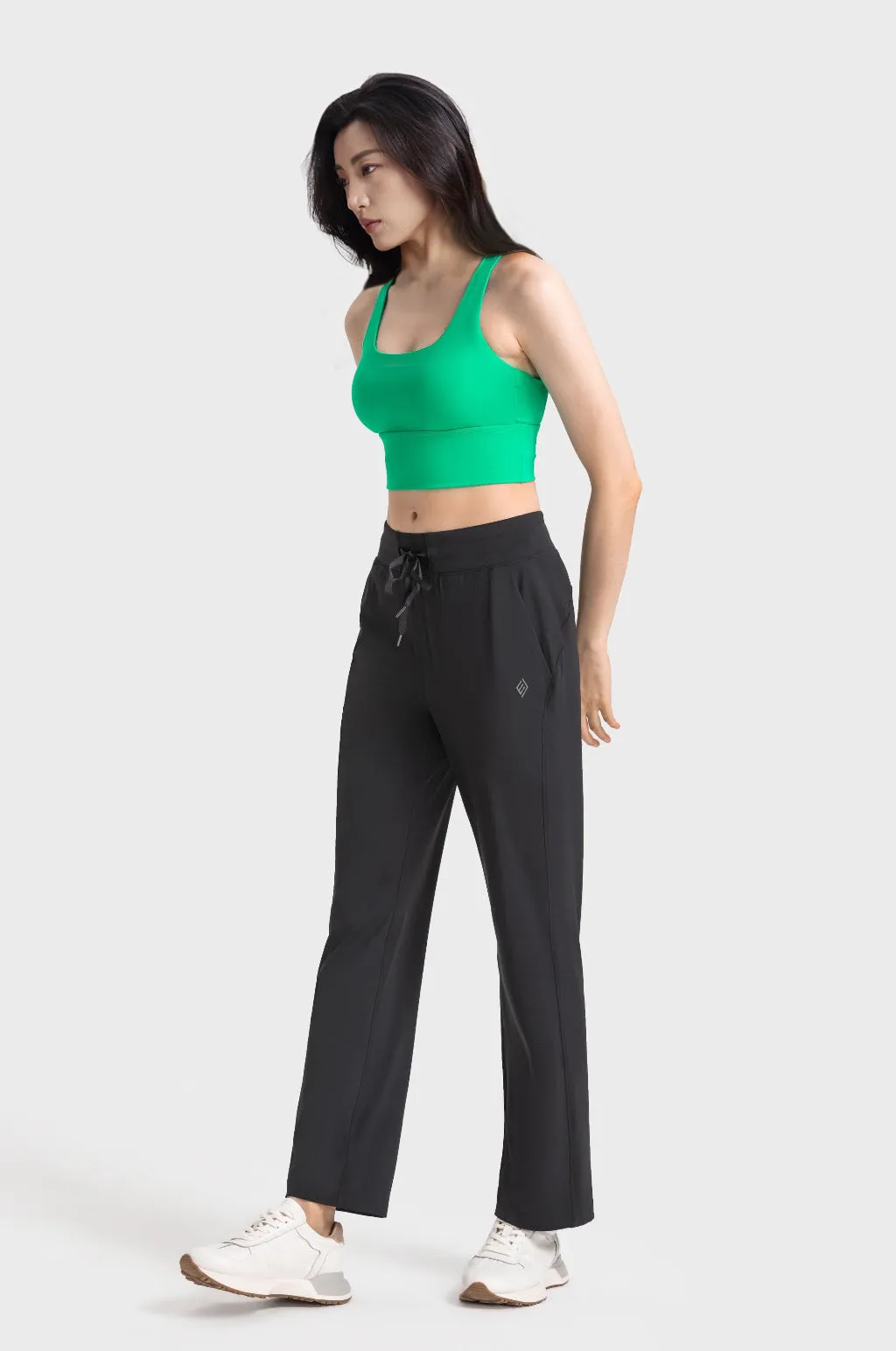 Drawstring Wide-Leg Sports Pants