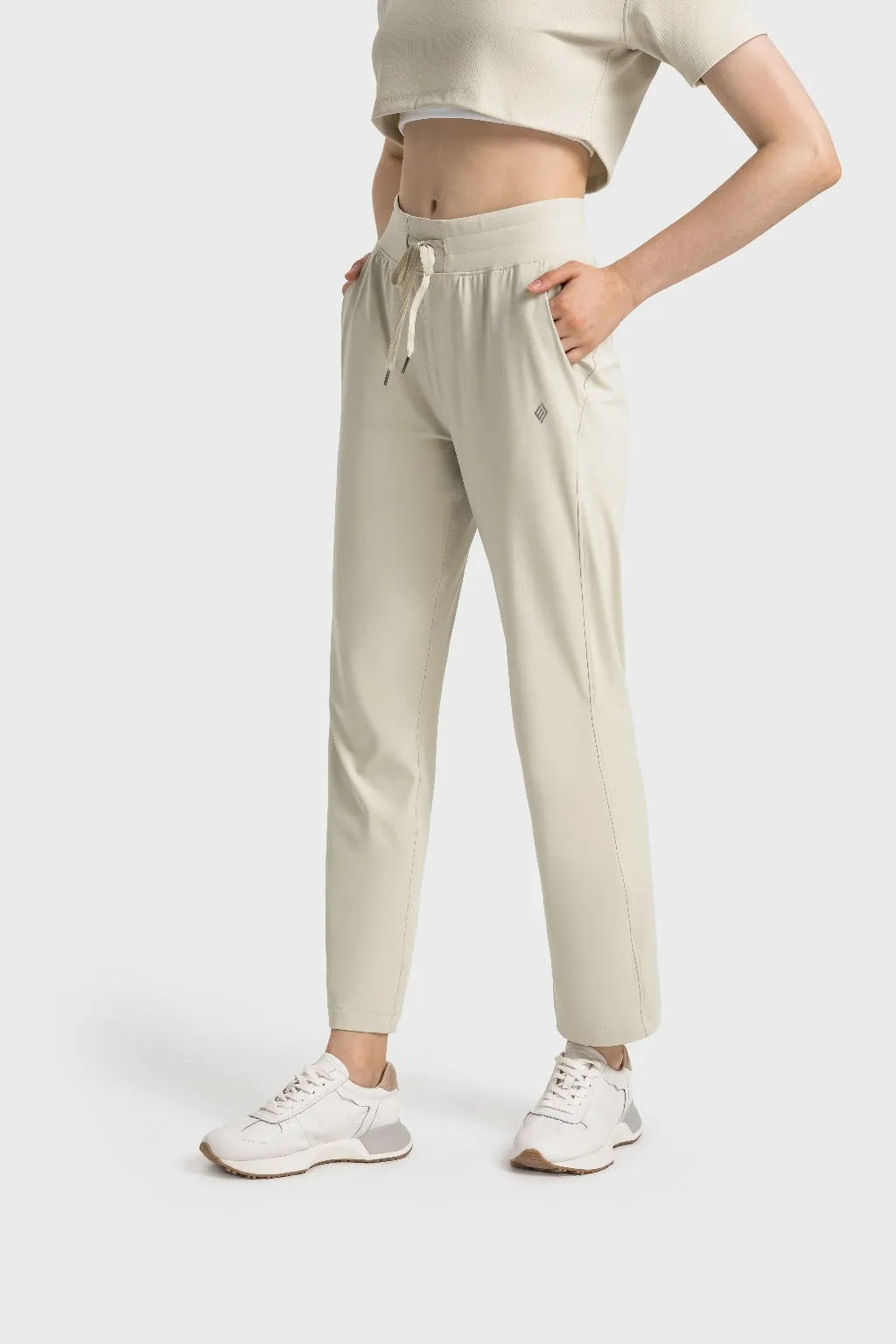 Drawstring Wide-Leg Sports Pants