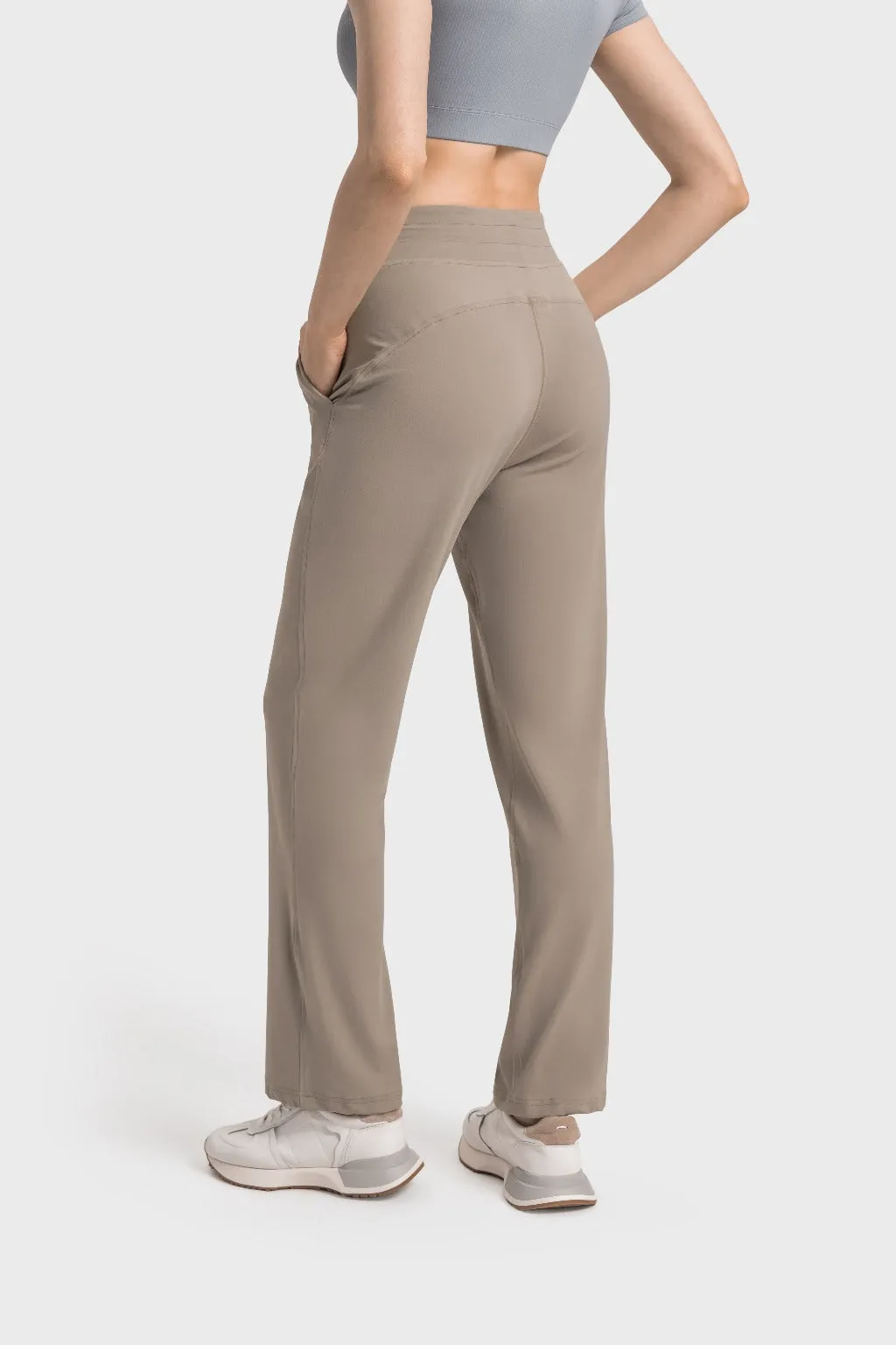 Drawstring Wide-Leg Sports Pants