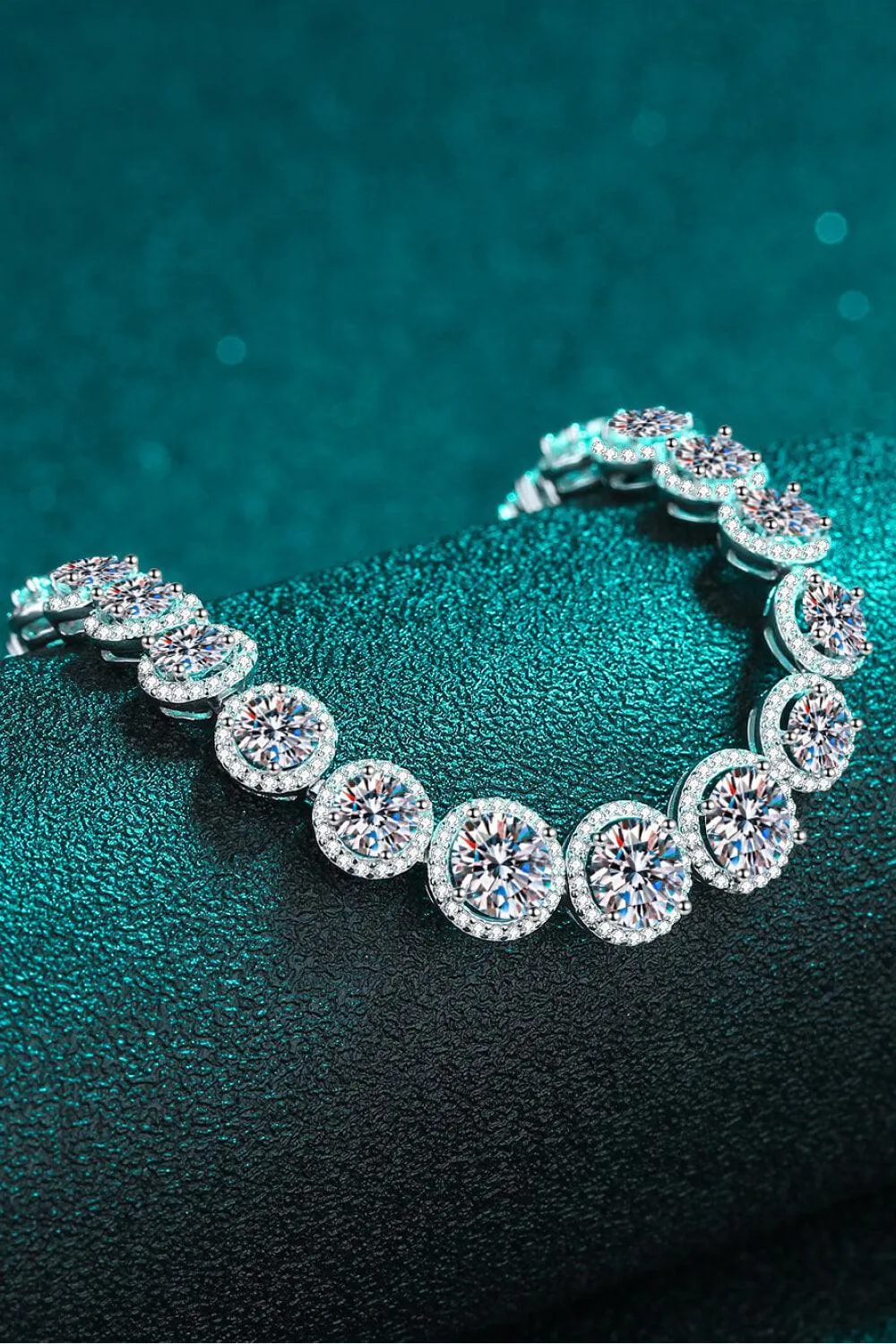 Elegant Moissanite and Zircon Silver Bracelet