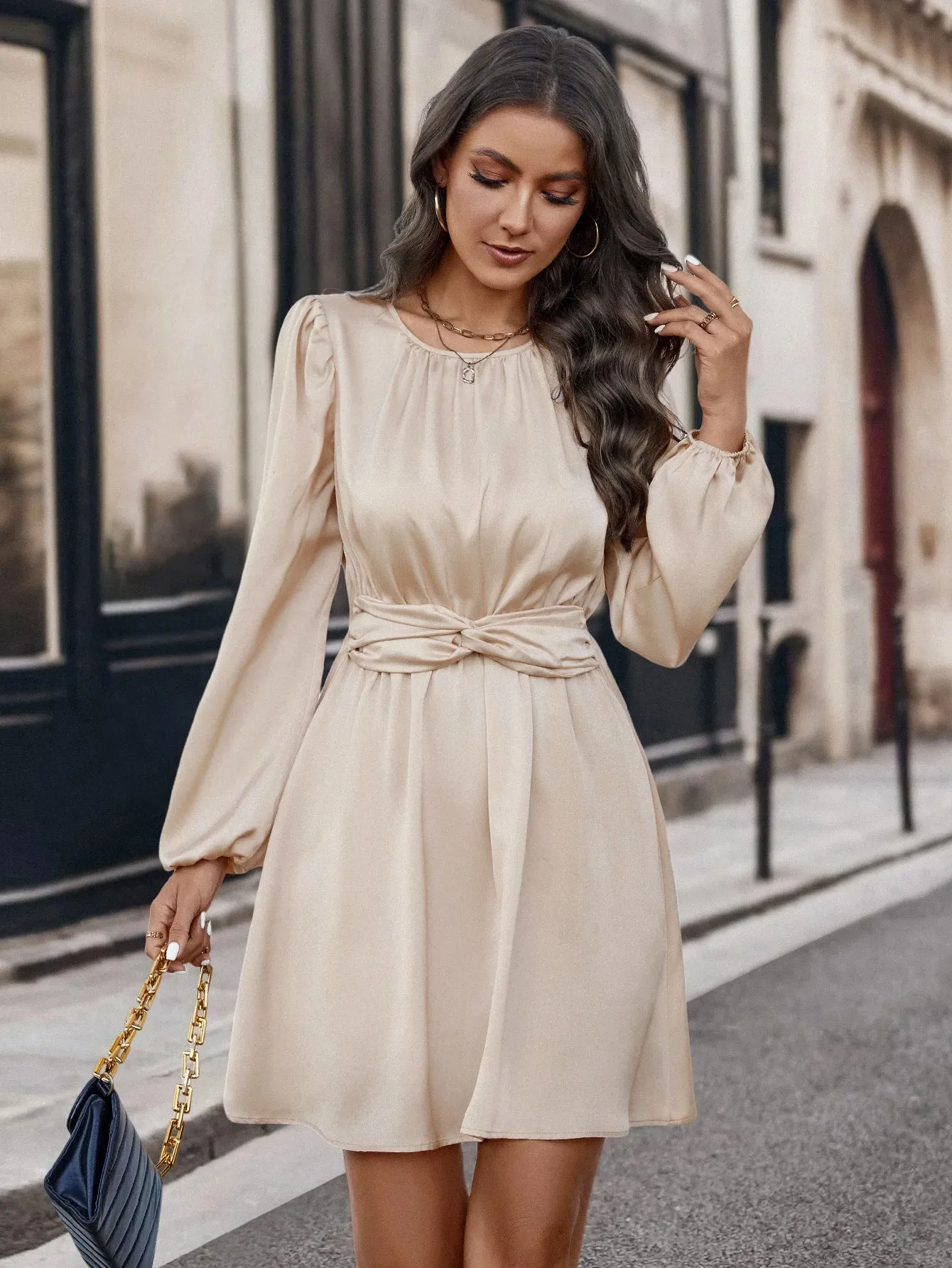 Elegant Pleated Women's Dress