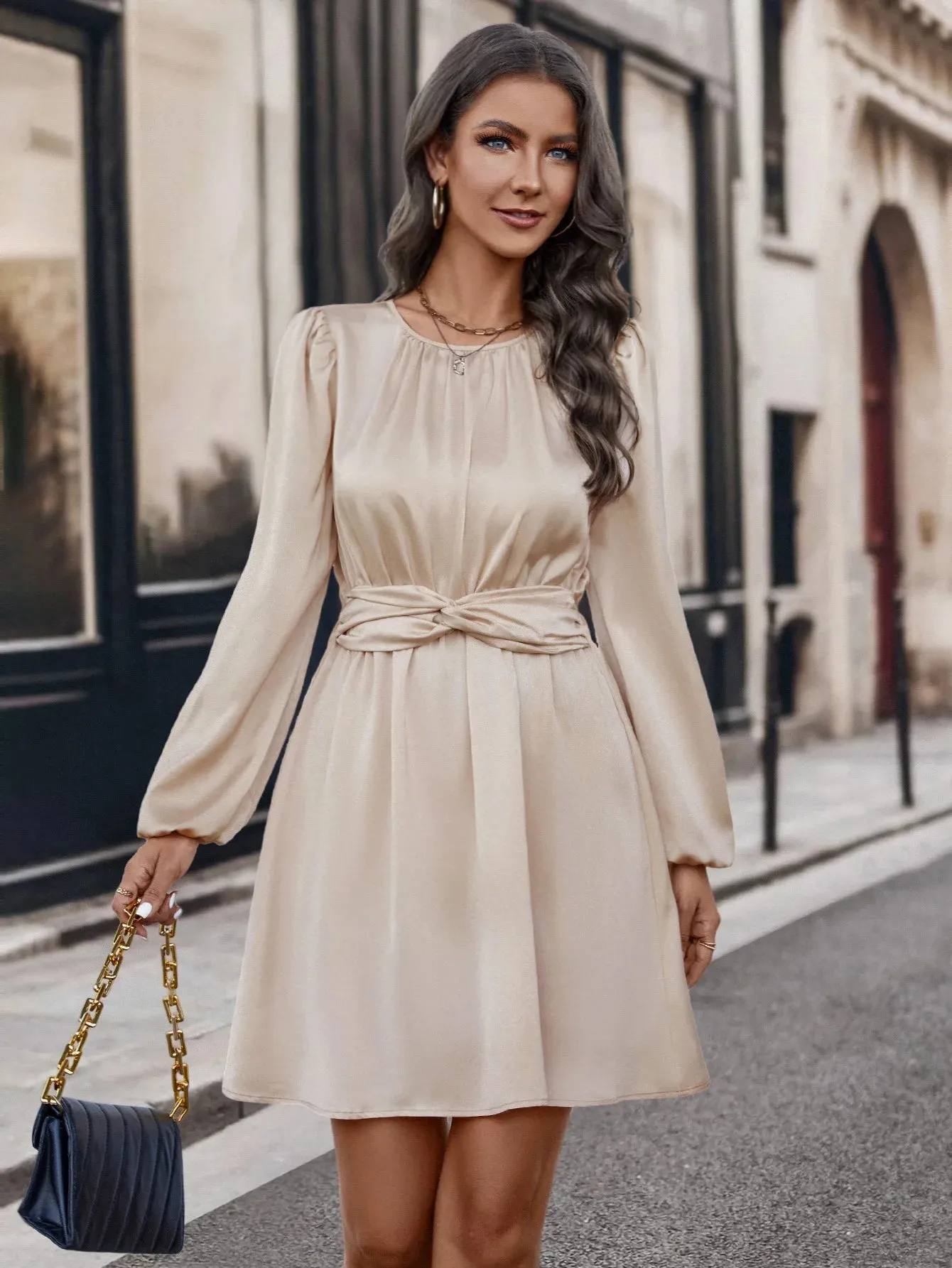 Elegant Pleated Women's Dress