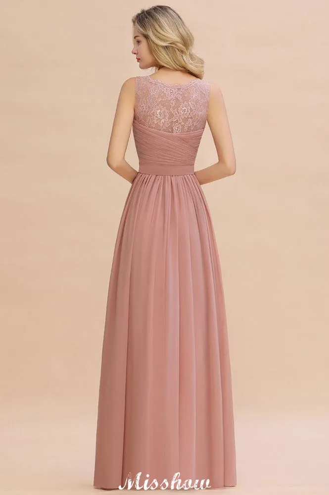 Elegant V-Neck A-line Evening Maxi Dress Bridesmaid Dress Sleeveless Styles