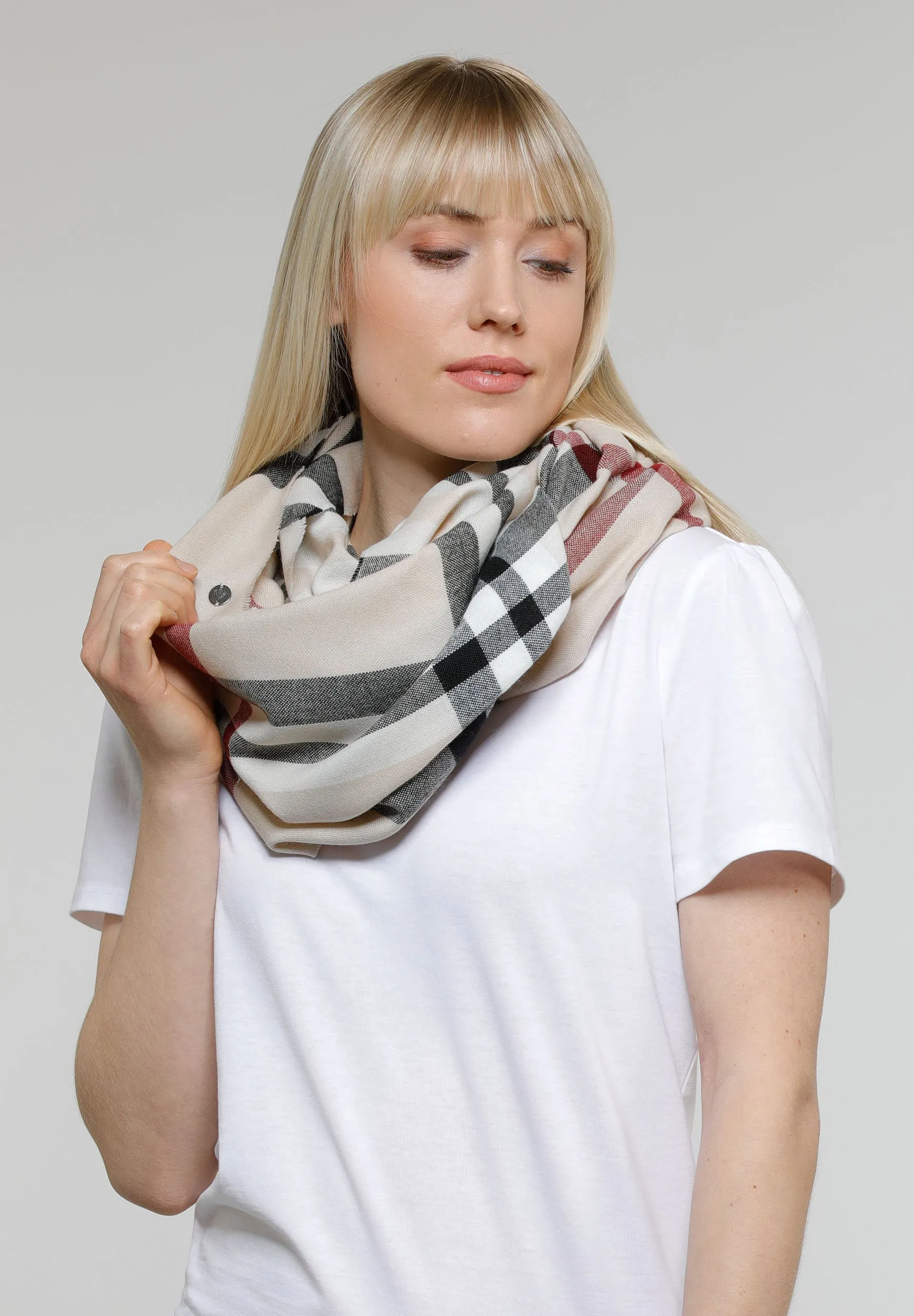 FRAAS Plaid Lightweight Infinity Scarf