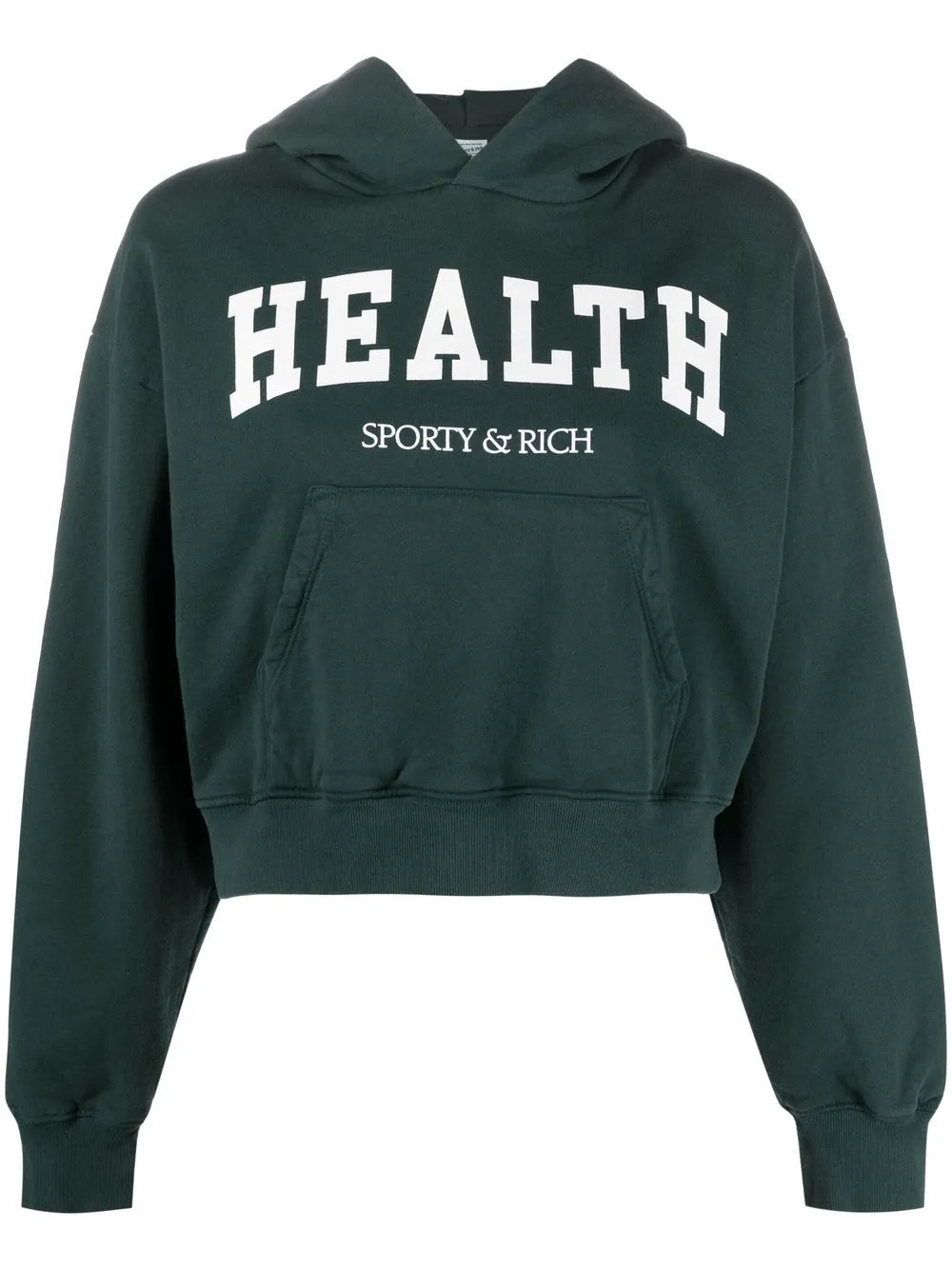 Health cropped cotton hoodie