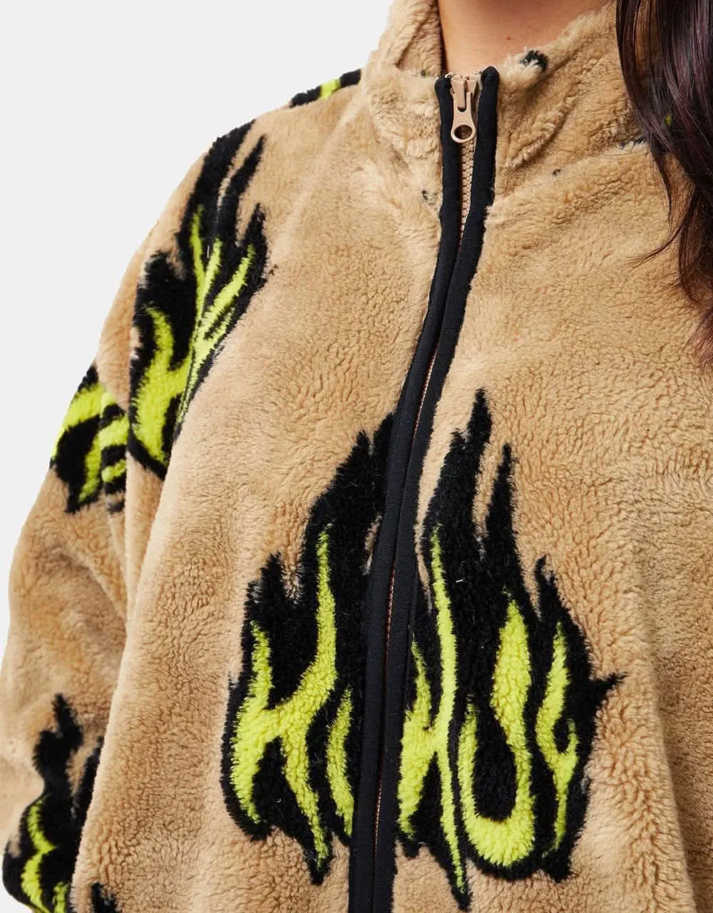 HUF Flamin' Zip Sherpa Fleece - Oatmeal