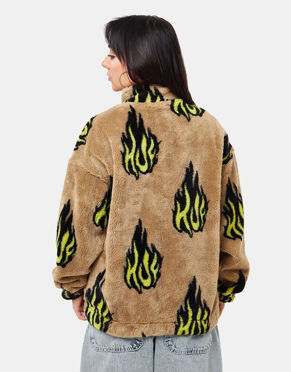 HUF Flamin' Zip Sherpa Fleece - Oatmeal