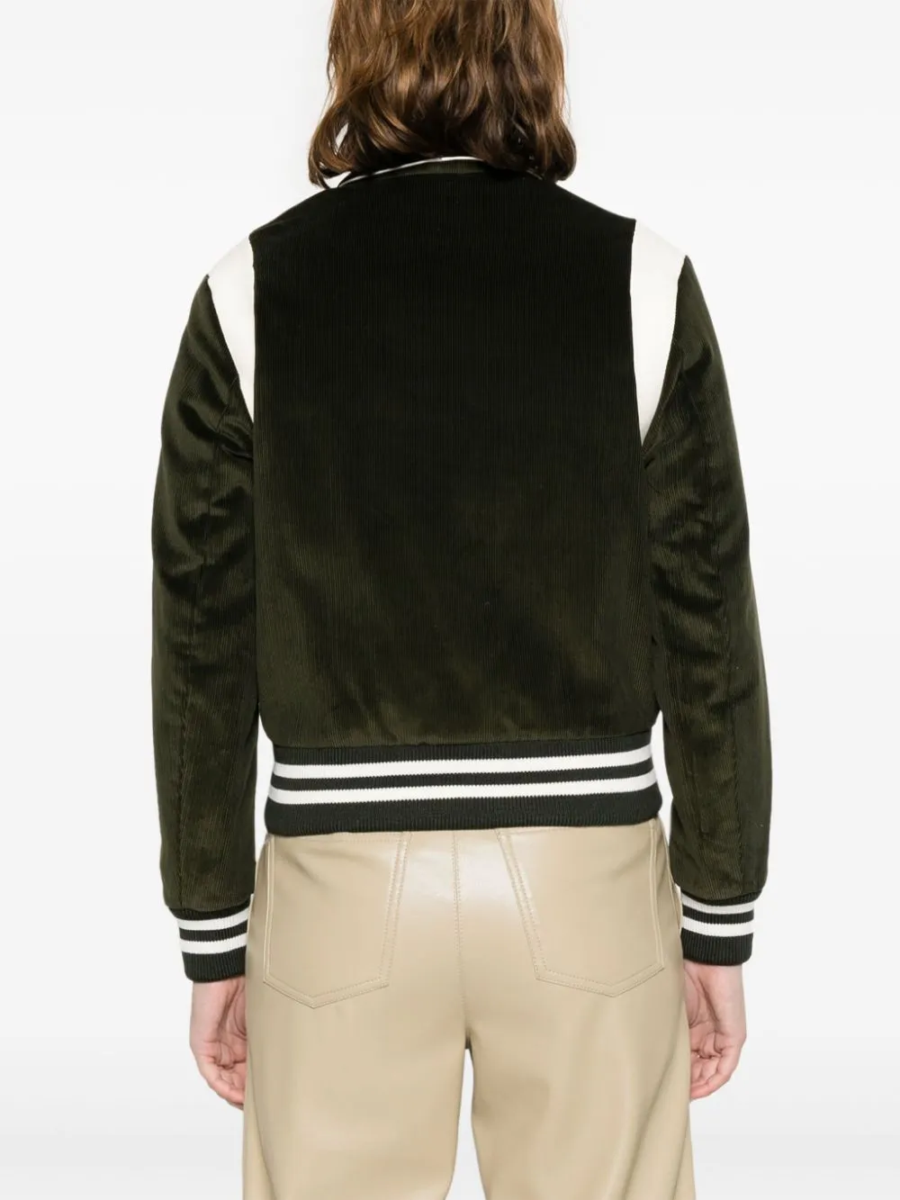 logo-embroidered cotton bomber jacket