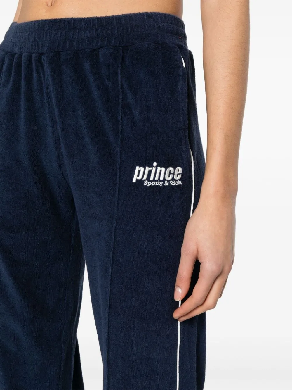 logo-embroidered terry-cloth trousers