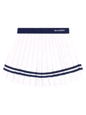 logo-print pleated skirt