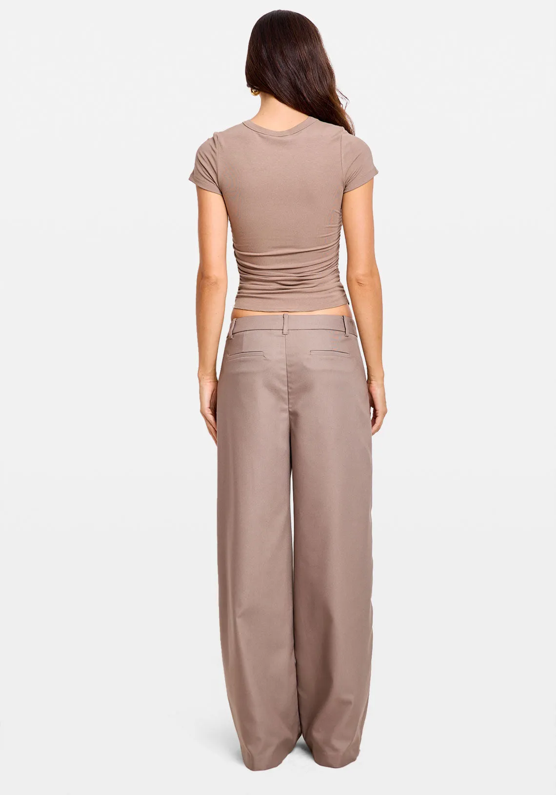 LOW RISE TAILORED PANT TAUPE