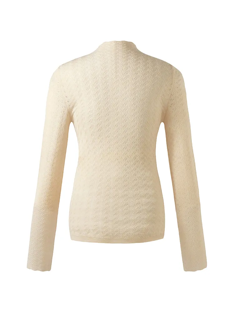 Machine Washable Wool Women Long Sleeve Top