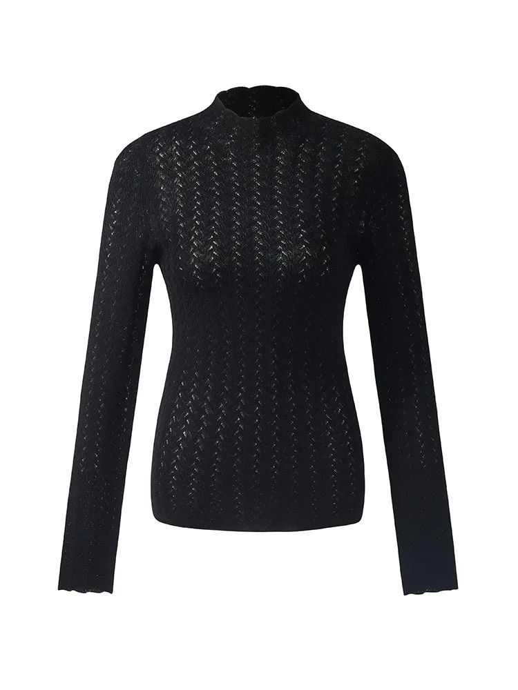 Machine Washable Wool Women Long Sleeve Top