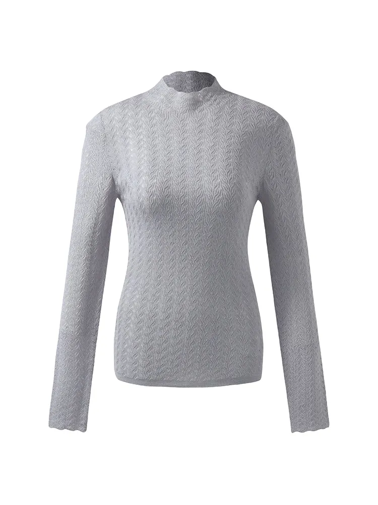 Machine Washable Wool Women Long Sleeve Top