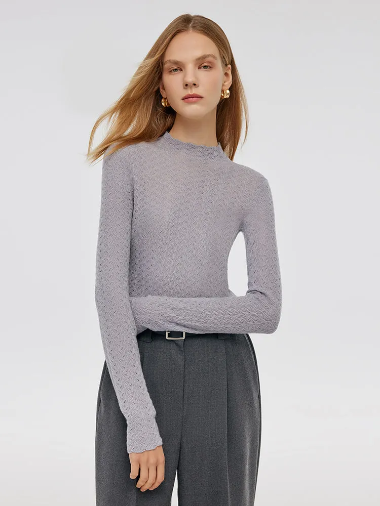 Machine Washable Wool Women Long Sleeve Top