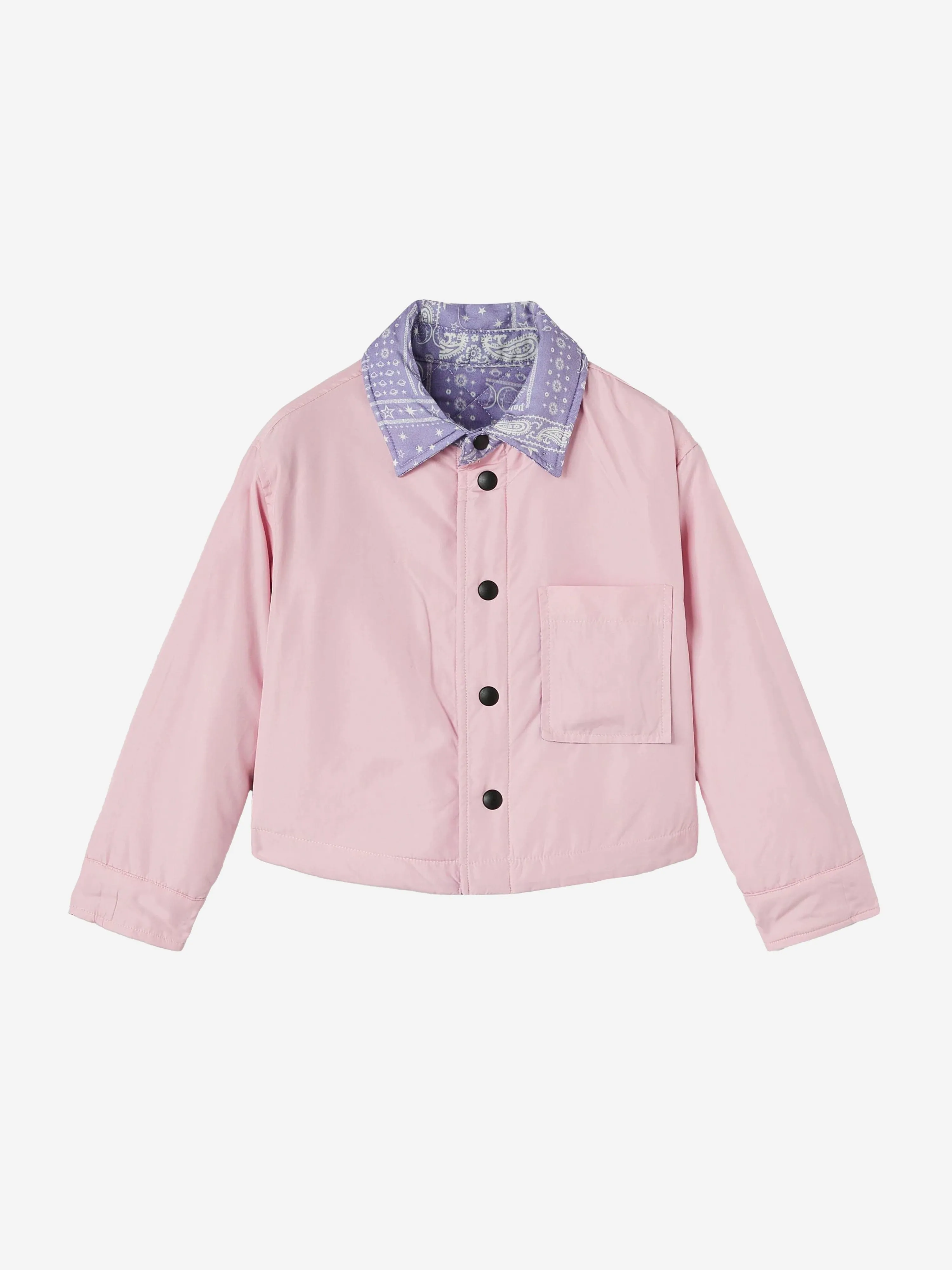 Palm Angels Girls Astro Paisley Overshirt in Purple