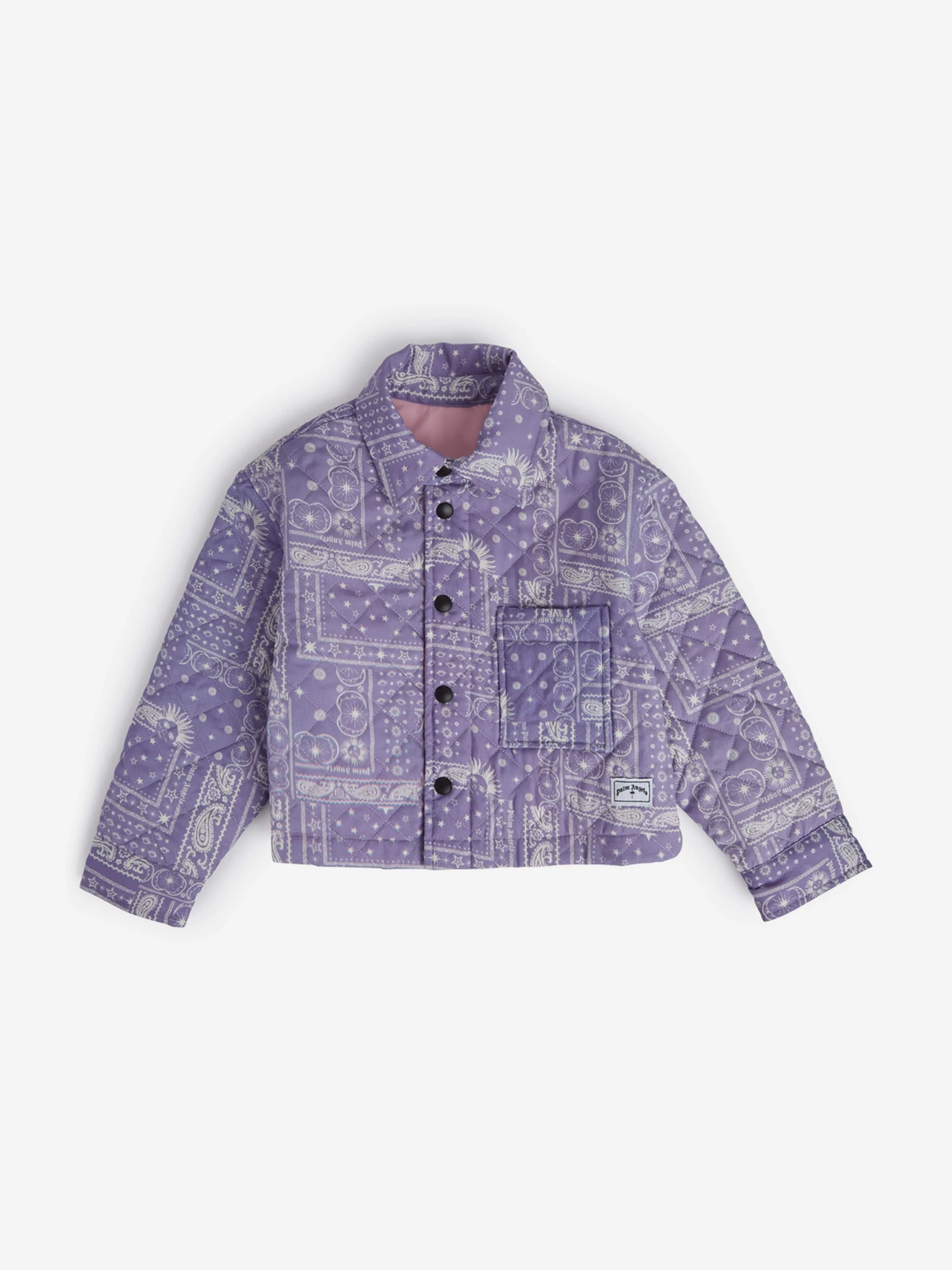 Palm Angels Girls Astro Paisley Overshirt in Purple