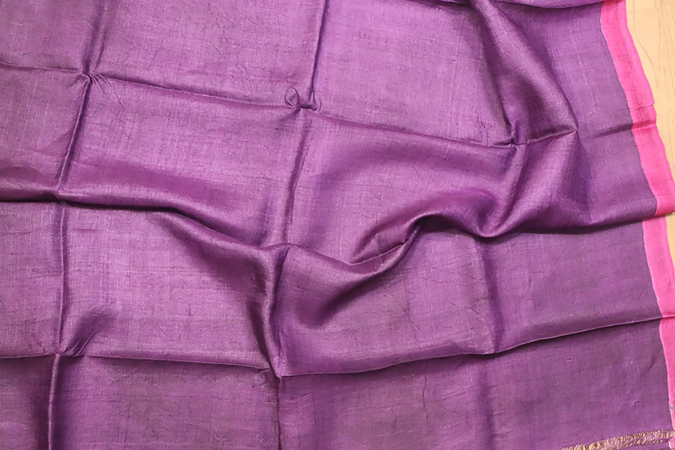 Pastel Block Printed Tussar Silk Saree: Elegant and Ethereal