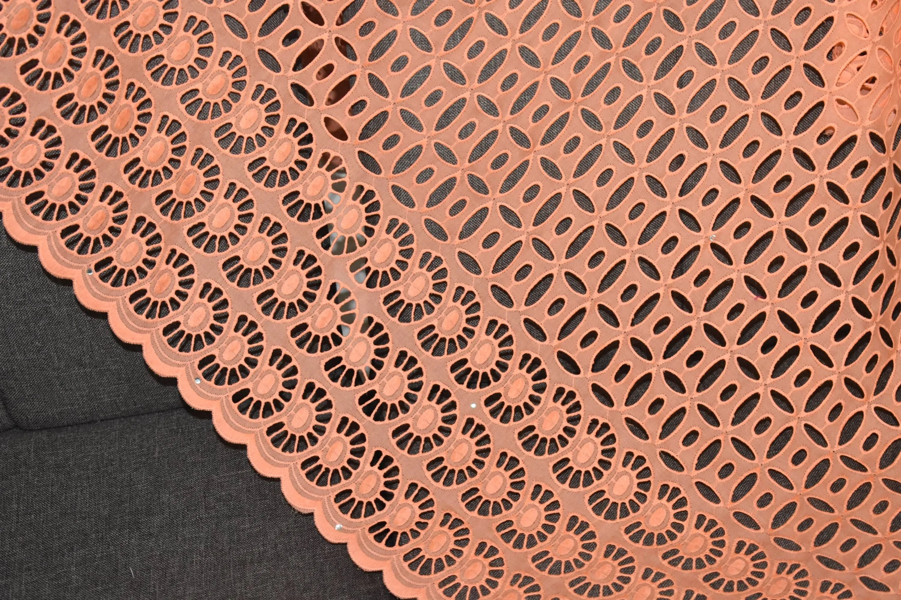 Posh, Salmon-Colored Lace