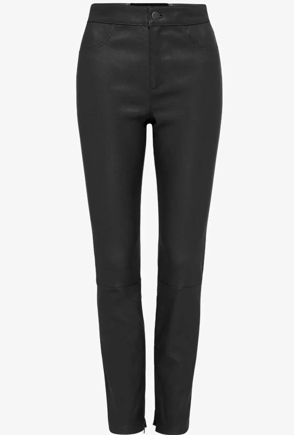 Pure Iconic Stretch Leather Skinny Pant - black