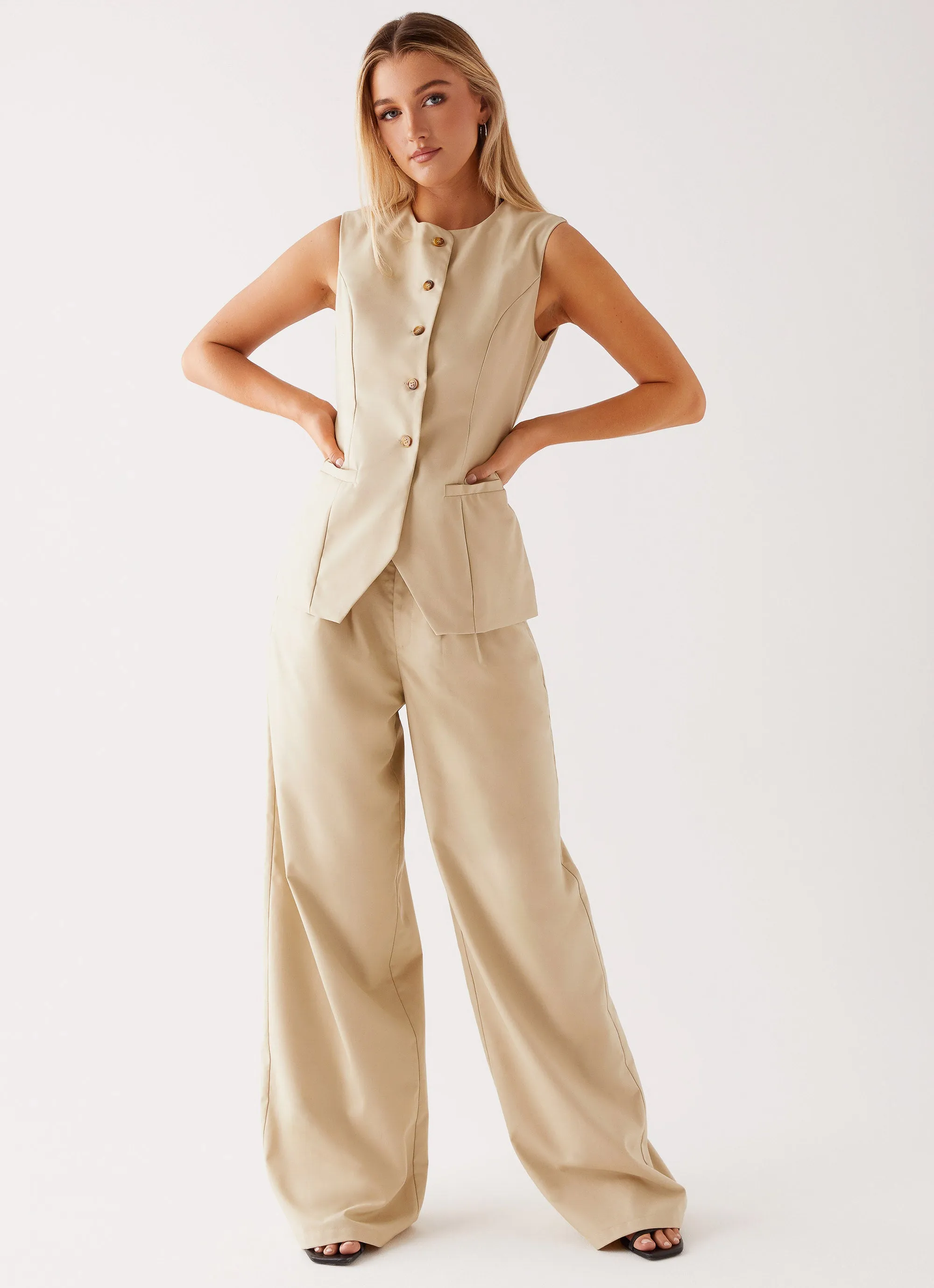 Siena Style Tailored Pants - Beige