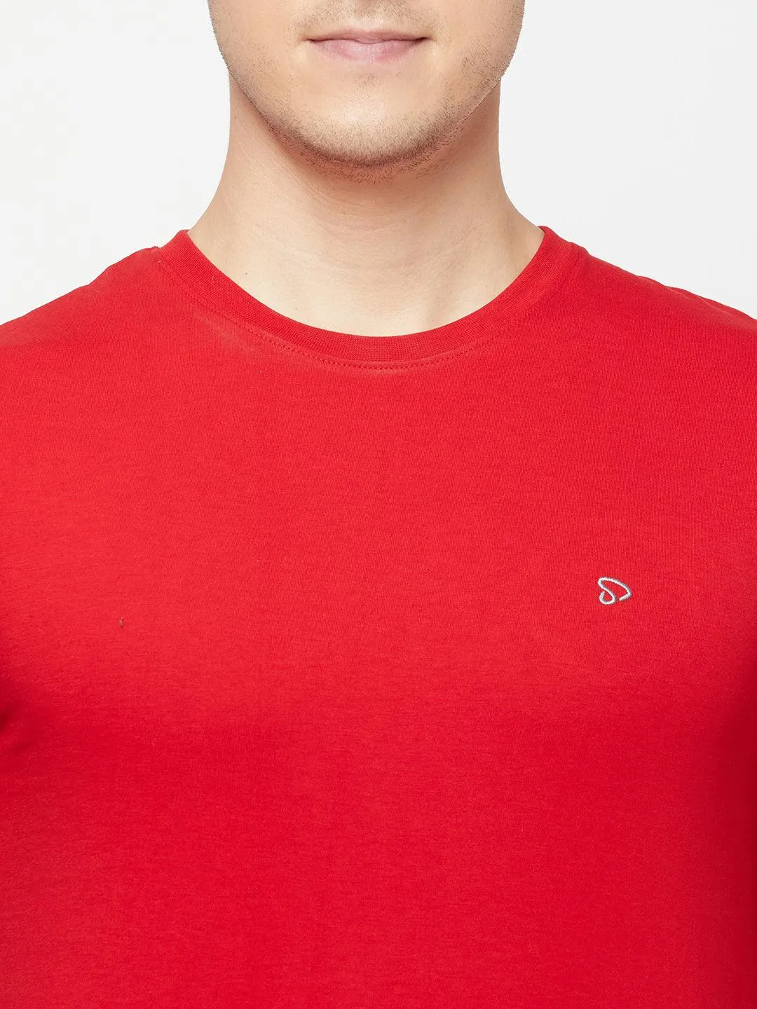 Sporto Men's Round Neck Cotton Tee Pack of - 3 (Red   Grey   Navy)