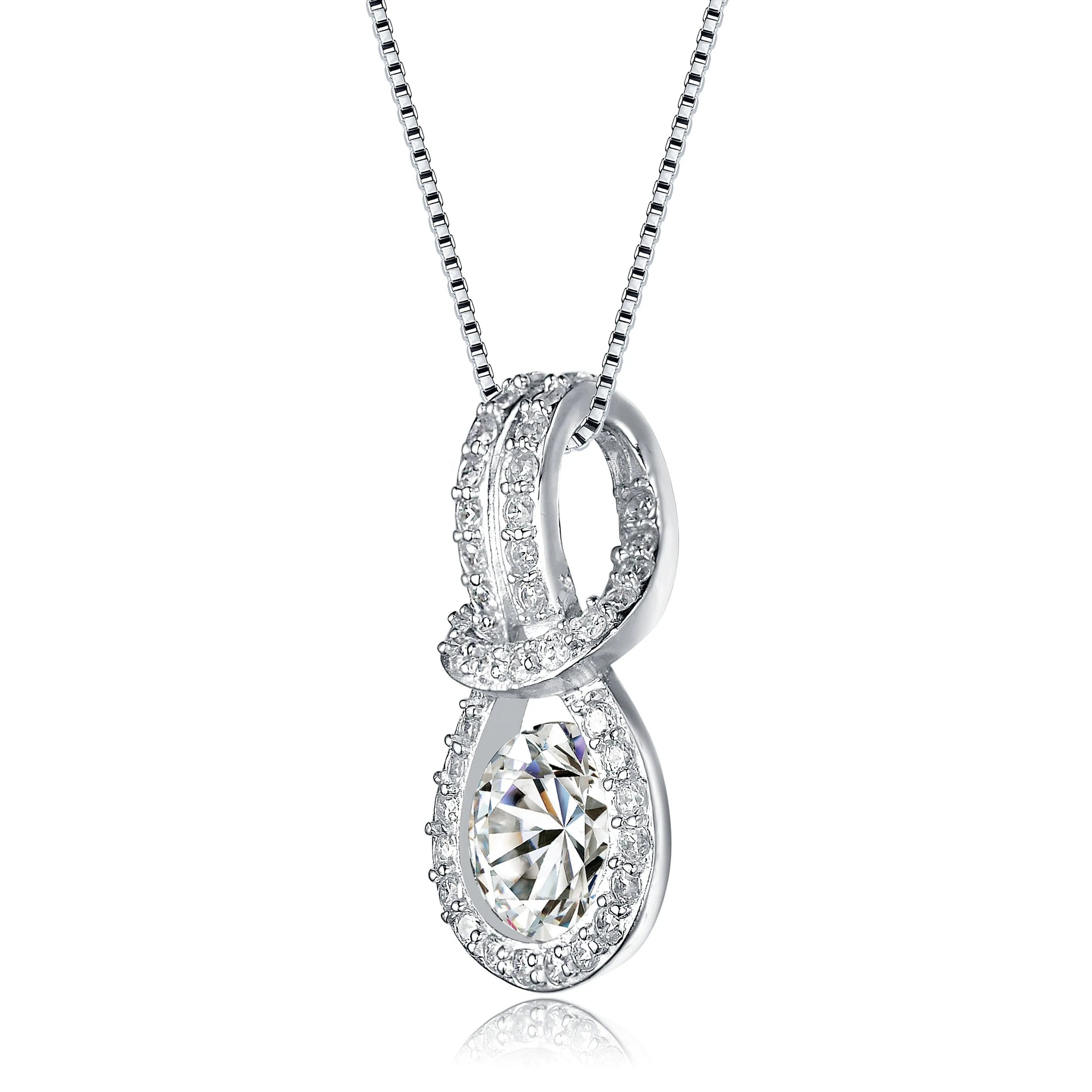 Sterling Silver Cubic Zirconia Elegant Necklace