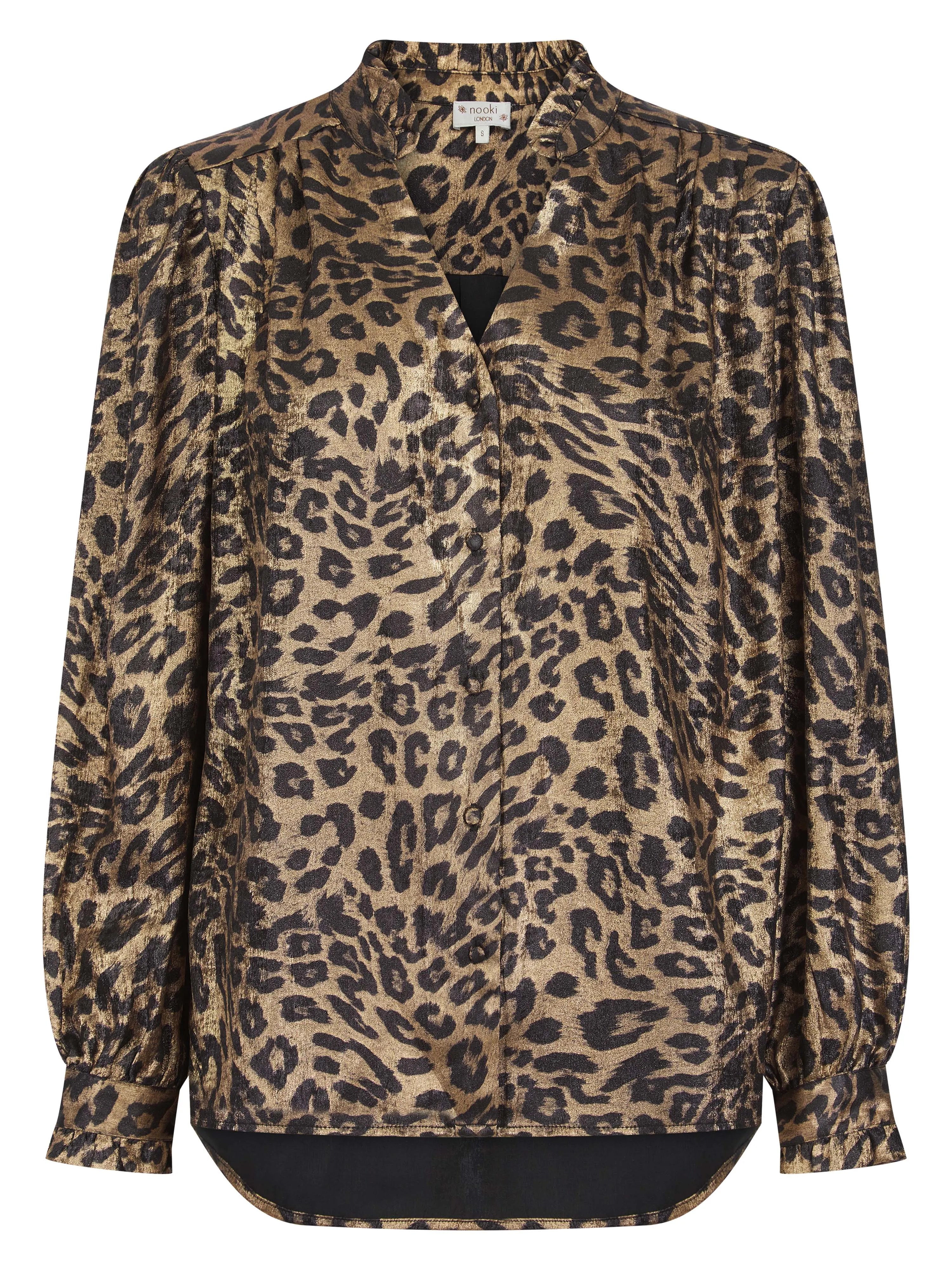 SYLVIA LAME BLOUSE-LEOPARD