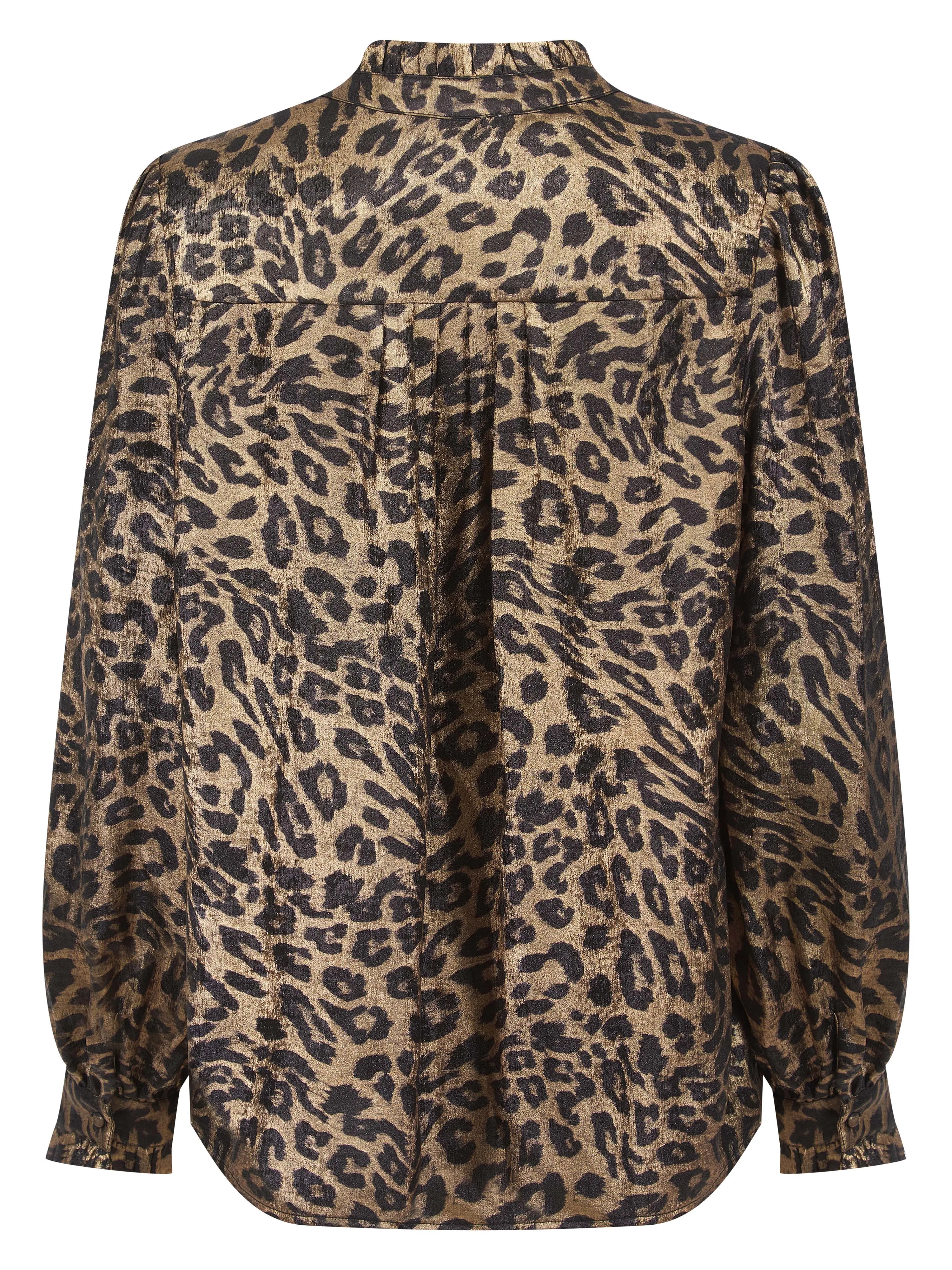 SYLVIA LAME BLOUSE-LEOPARD