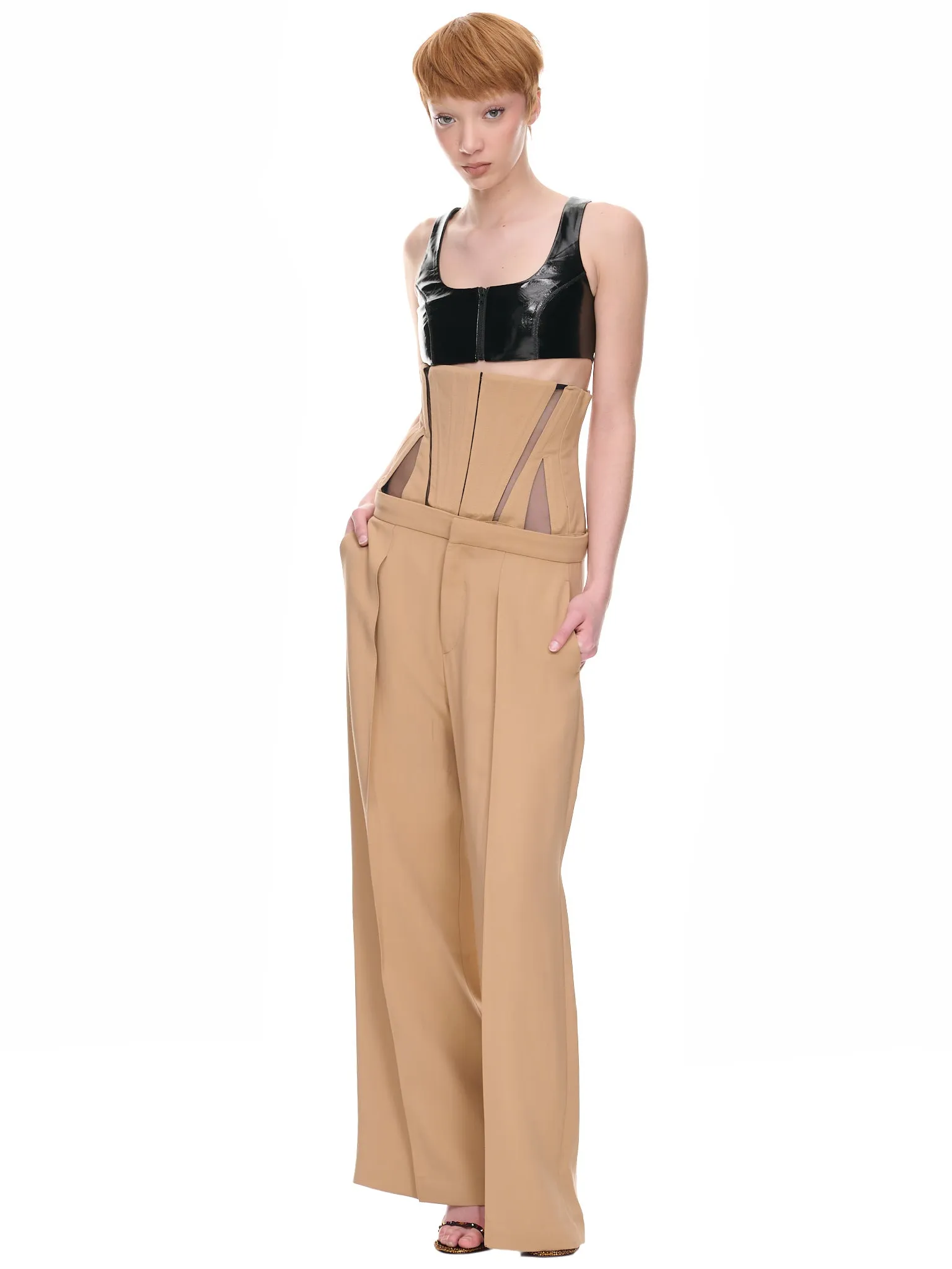 Tailored Corset Pants (1PA0380182-B7029-PORCINI-BLACK)