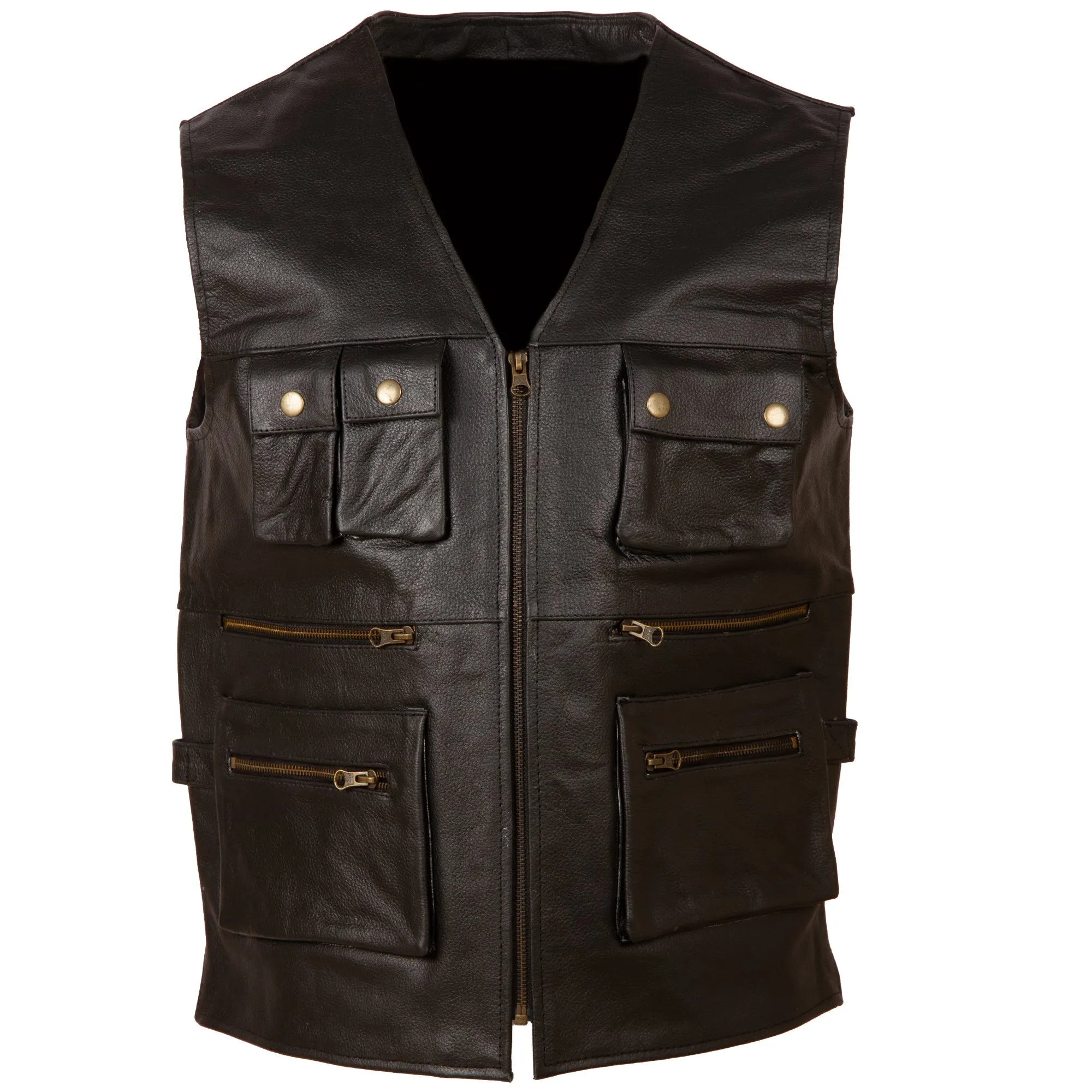 TJUP Men's Hunter Waistcoat - Black Cow Hide