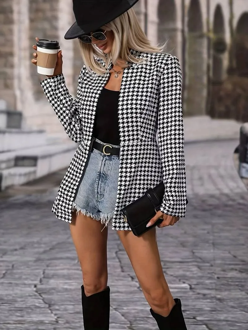 Verona - Elegant Houndstooth Blazer