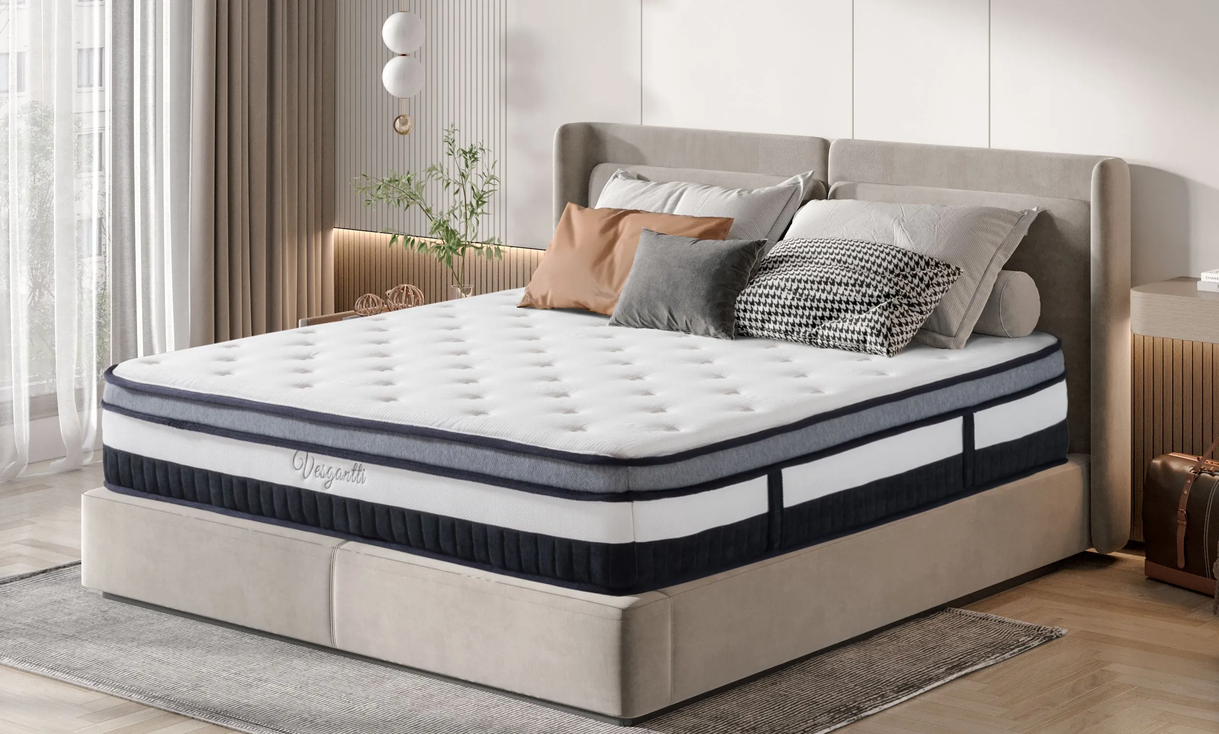 Vesgantti Nova Luxe Hybrid Mattress 9.4 Inch Euro(Box) Top Mattress