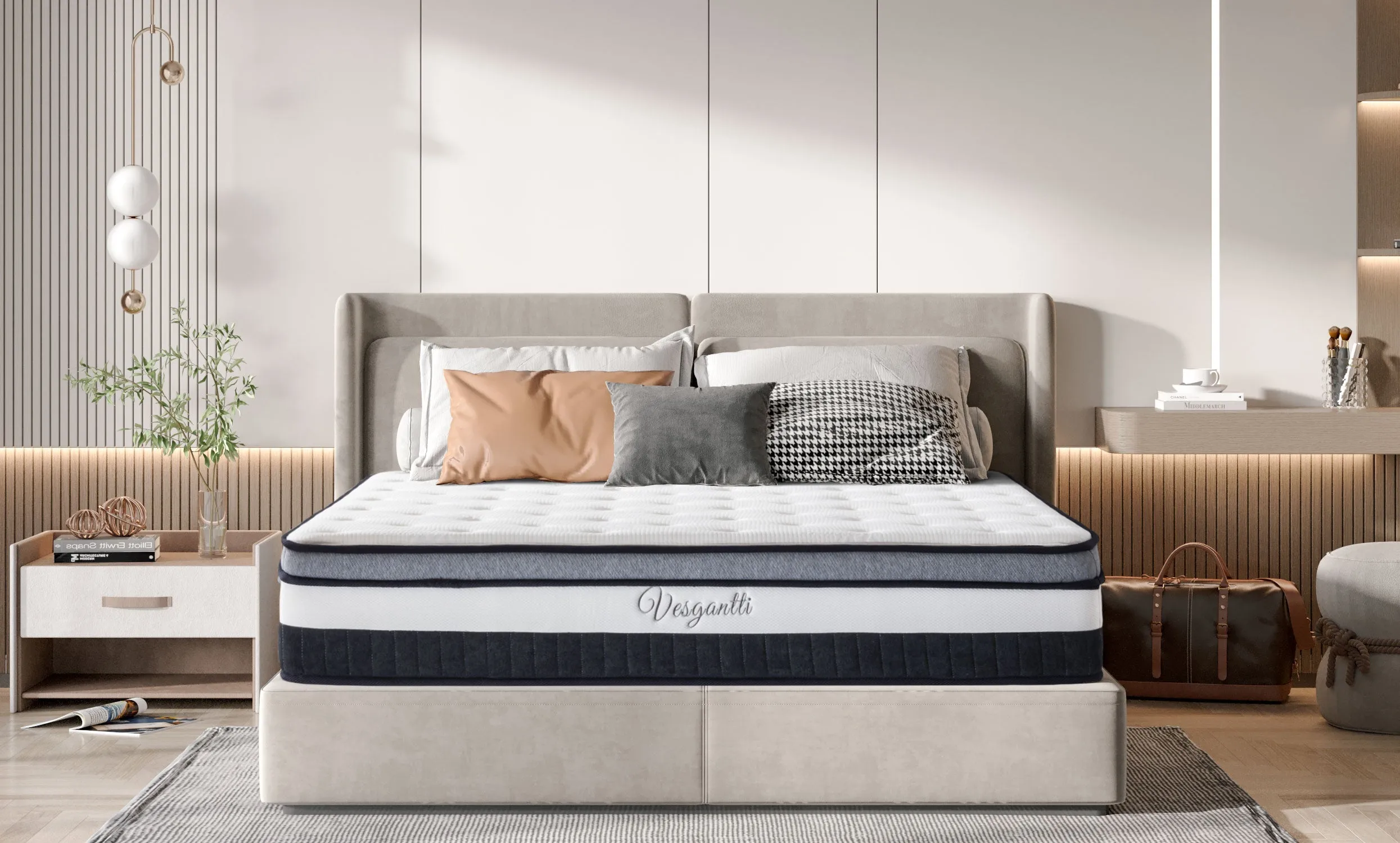 Vesgantti Nova Luxe Hybrid Mattress 9.4 Inch Euro(Box) Top Mattress