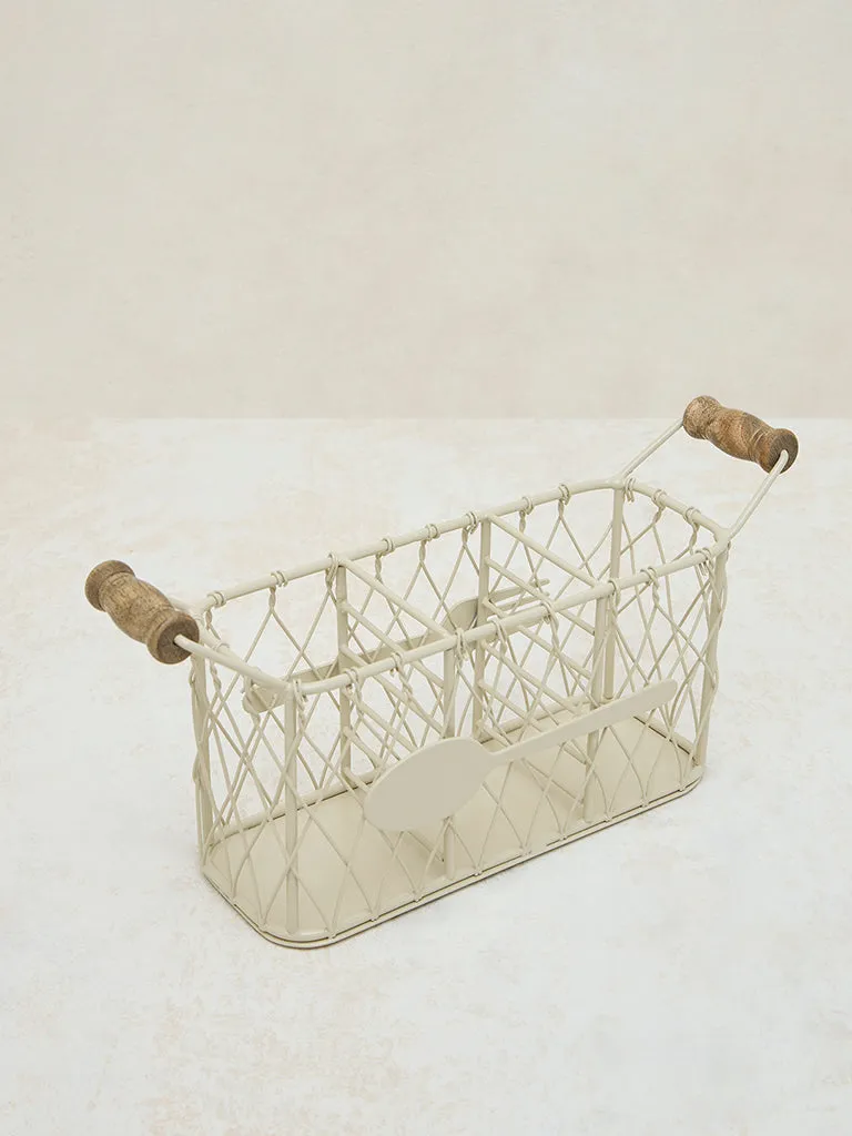 Westside Home Off-White Wired Cutlery Caddy