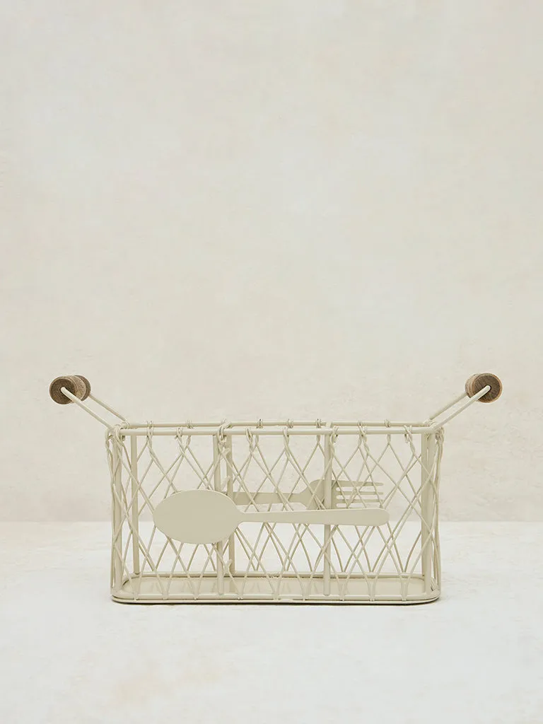 Westside Home Off-White Wired Cutlery Caddy